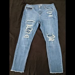 Used blue jeans